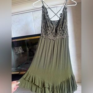 Free People Green Lace Dress